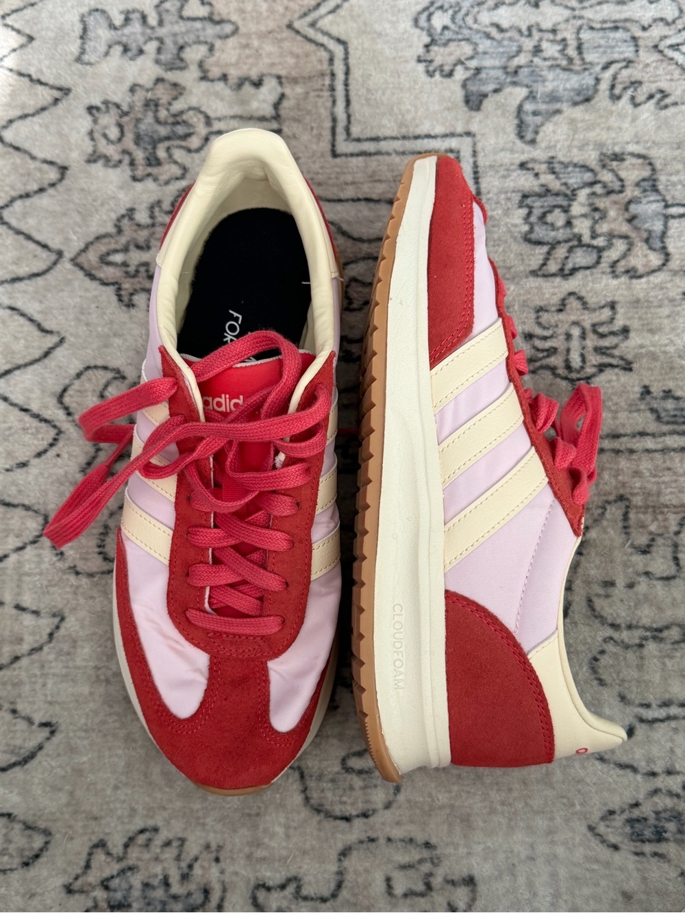 adidas Women’s Red, Pink & Cream Retro Trainer Sneakers